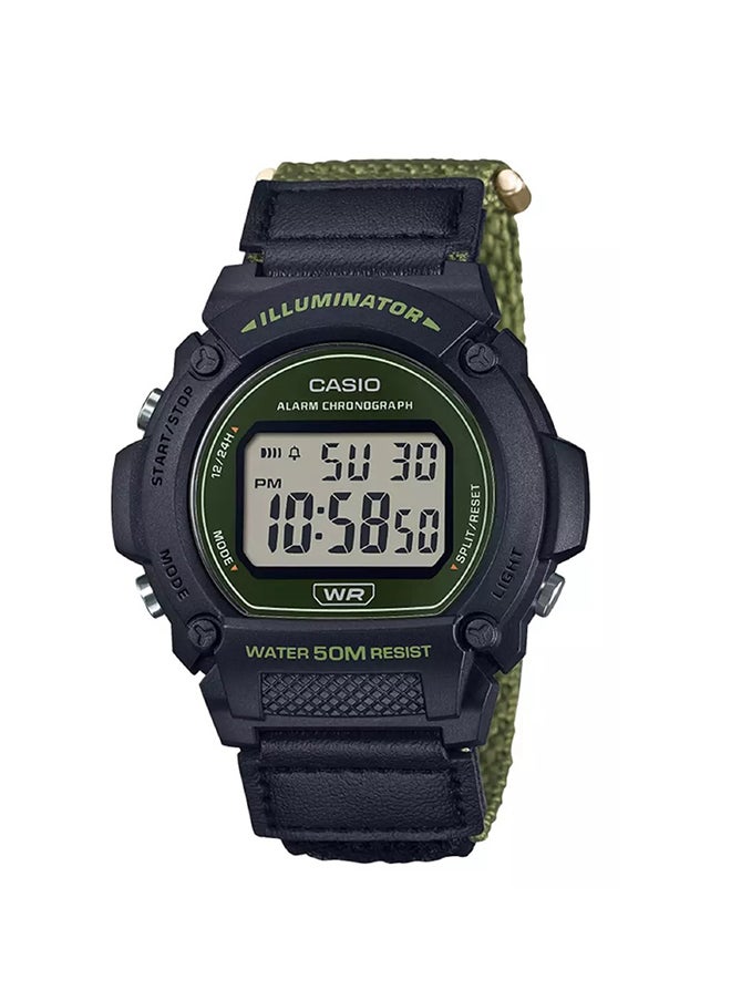CASIO Men's Analog Watch Black Cloth Strap W-219Hb-3Avdf  - Image 1