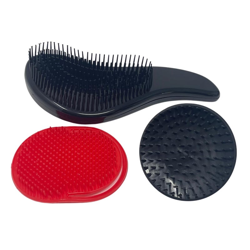 G.B.S Wave Detangling Brush Set for Curly Hair, Thick, Straight & Natural Hair - Gentle Detangler Hair Brush for Women, Kids & Toddlers with Flexible Bristles -Hairbrush for Wet & Dry detangle - Image 2