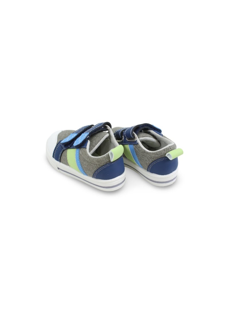 Baby Boys Canvas Sneakers – Blue & Green Jeans Double Strap Sneaker - Image 4