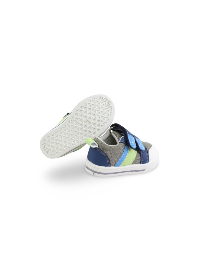 Baby Boys Canvas Sneakers – Blue & Green Jeans Double Strap Sneaker - Image 5