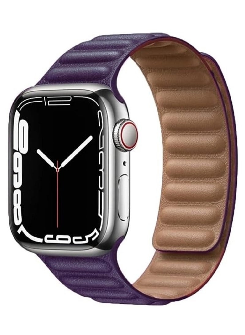 YOMNA - Leather Magnetic Loop Watch Band Strap for Apple Watch Ultra 49mm/45mm/44mm/42mm - Image 1