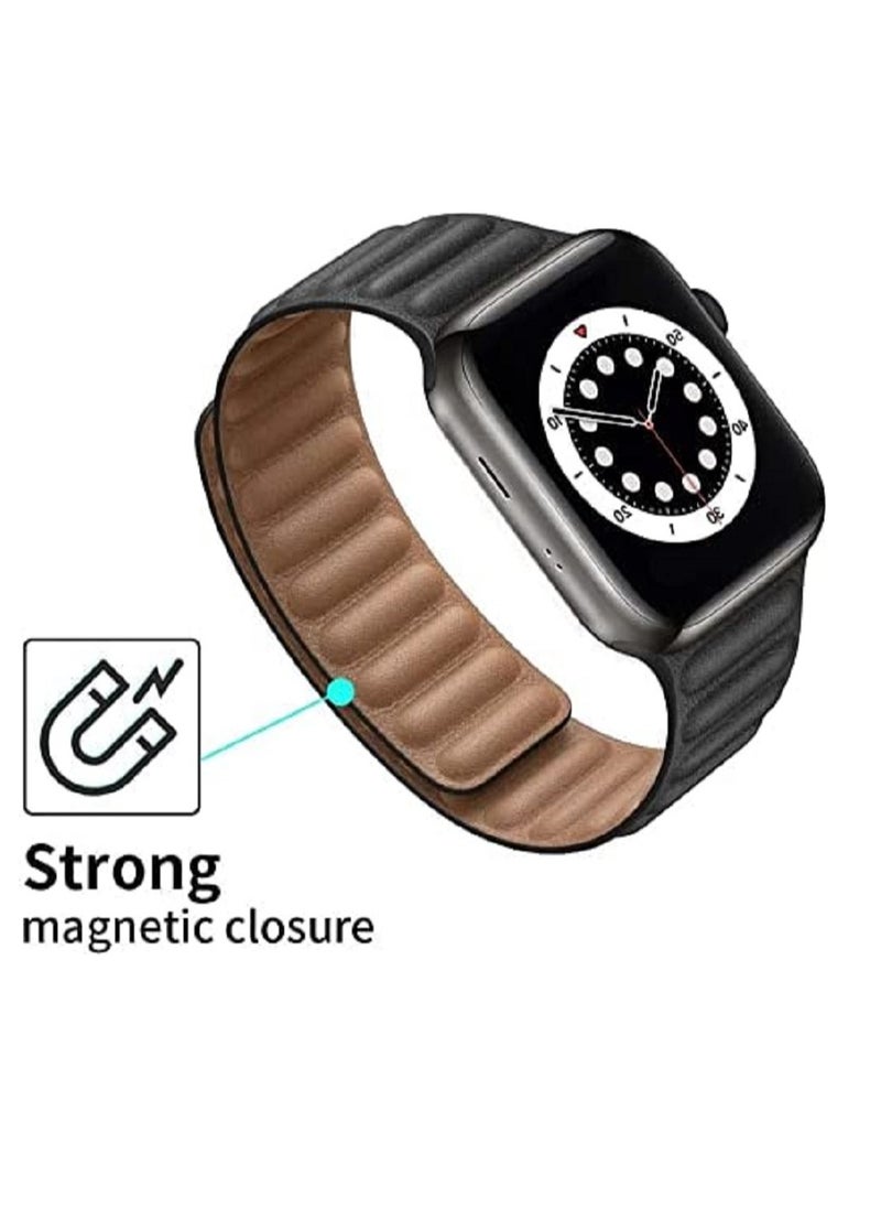 YOMNA - Leather Magnetic Loop Watch Band Strap for Apple Watch Ultra 49mm/45mm/44mm/42mm - Image 1
