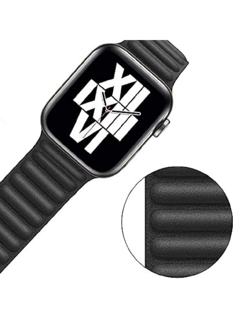 YOMNA - Leather Magnetic Loop Watch Band Strap for Apple Watch Ultra 49mm/45mm/44mm/42mm - Image 1
