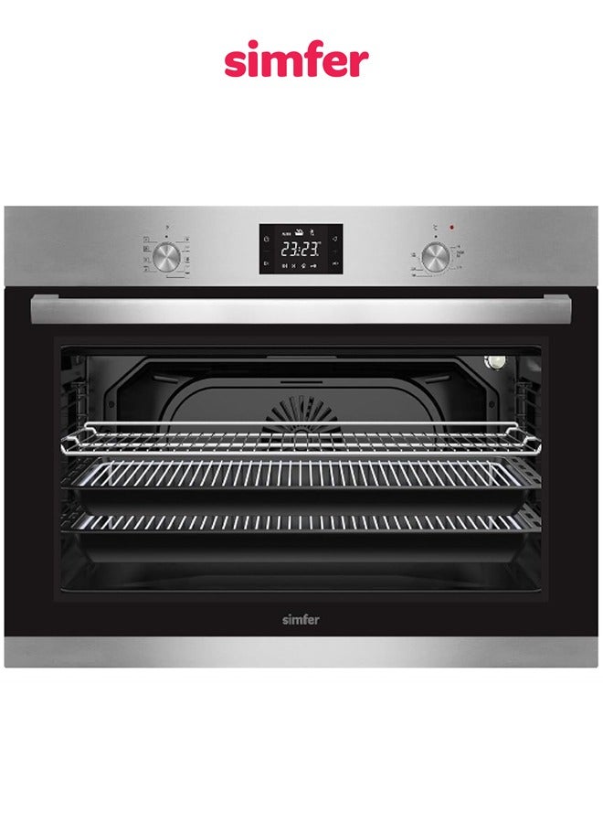 Simfer Built In Electric Oven 90 cm, 10 Functions, 142 Liters, 2 Fans, Silver | B9109DERM - Image 1