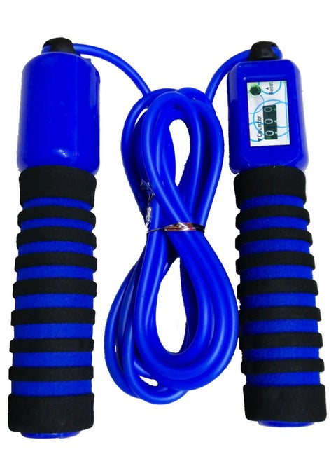 Adjustable Jump Rope With Counter & Foam Handles - Blue