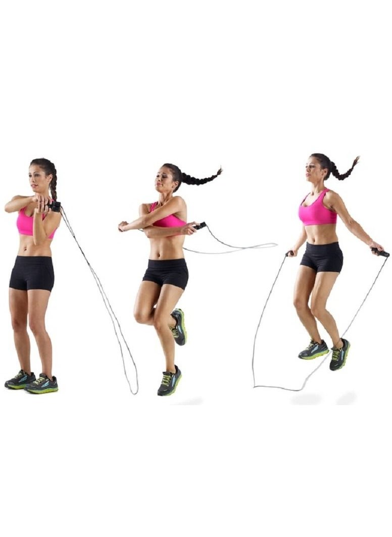 Generic - Adjustable Jump Rope With Counter & Foam Handles - Blue - Image 1