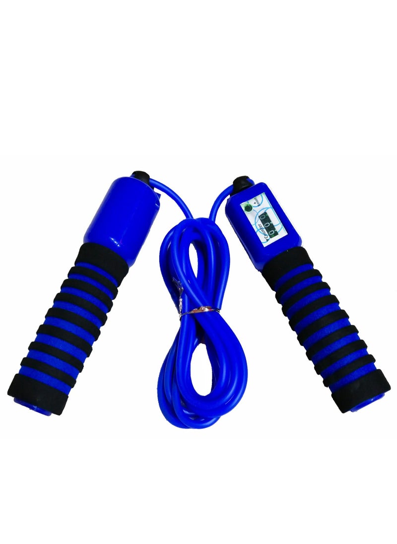 Generic - Adjustable Jump Rope With Counter & Foam Handles - Blue - Image 1