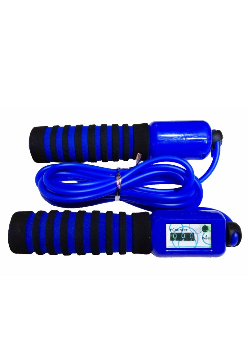 Generic - Adjustable Jump Rope With Counter & Foam Handles - Blue - Image 1