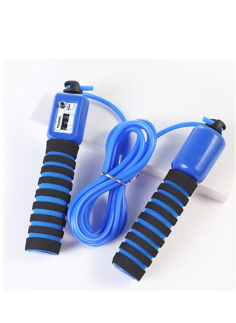 Generic - Adjustable Jump Rope With Counter & Foam Handles - Blue - Image 1