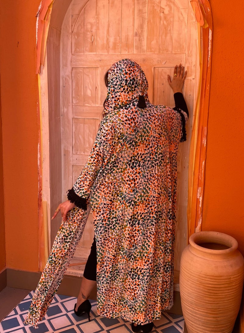 Plus feminine morocon kaftan with colorful material  - Image 1