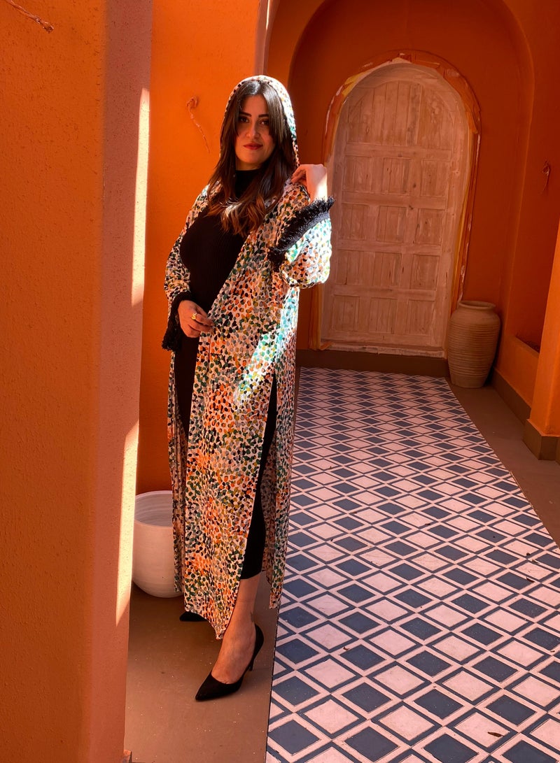 Plus feminine morocon kaftan with colorful material  - Image 2