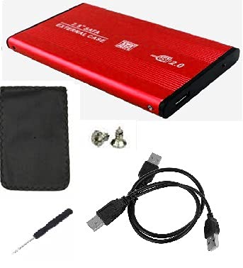 AlexVyan USB 2.0 Red Lining 2.5 inch Sata HDD External Portable Hard Disk Drive Enclosure Casing with Pouch for Laptop - Image 5