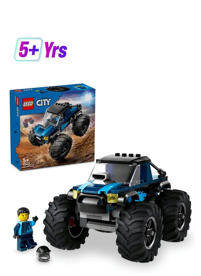 LEGO City Blue Monster Truck Off-Road Toy 60402 (148) Pieces  - Image 1