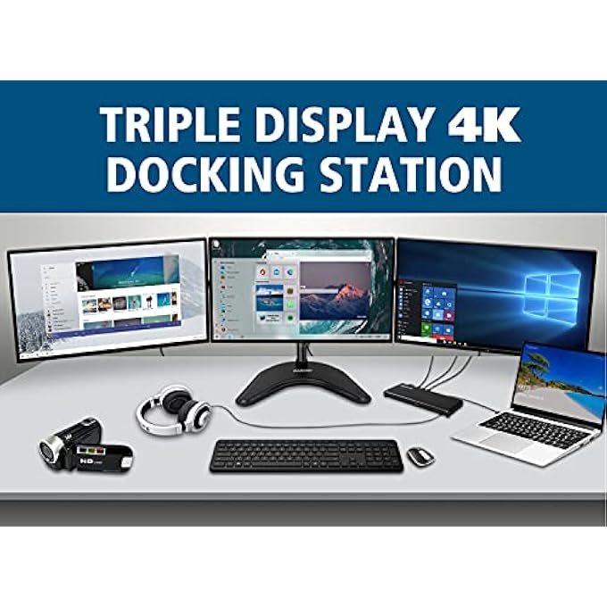 Diamond USB-C TRIPLE DISPLAY DOCKING STATION WITH CHARGING SUPPORTS WINDOWS, MAC USB TYPE-C AND THUNDERBOLT 3 TYPE-C, 4K MONITORS. X2 DISPLAYPORT, X4 USB 3.0, HDMI, 65W PD (UDC1000) - Image 2