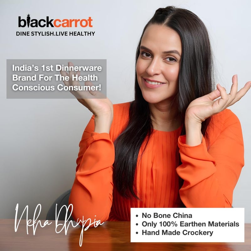 BLACKCARROT وعاء سيراميك كبير من بلاك كاروت 1500 مل 1 قطعة وعاء مصمم باللونين الأسود والأبيض بلمسة لامعة من الحجر السيراميكي - Image 2