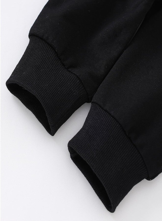 Yvowming Baby and Toddler Boys Cotton Jogger Sweatpants Pants Pull on Cotton Pants with Pockets Multipacks Long Pants (US, Age, 12 Months, 18 Months, Black,Dark Gray,Green) - Image 5