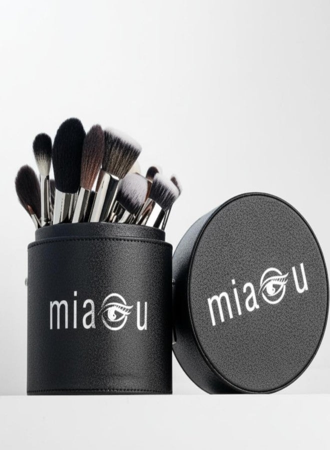 Miaou 40 Piece Professional Makeup Brush Set with Travel Case, Synthetic Brushes for Foundation, Powder, Contour and Eye Makeup - Image 1