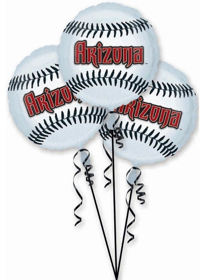 Amscan Exciting Arizona Diamondbacks Balloons Party Decoration (3 Pack), 18", Silver