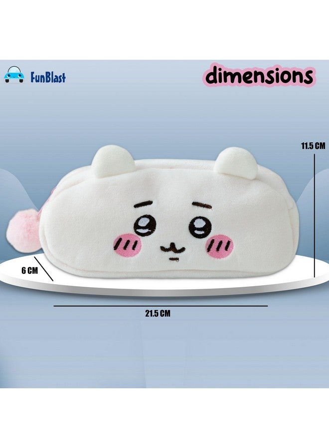 فنبلاست حقيبة فن بلاست الناعمة للبنات - حقيبة أرنب لطيفة، حقيبة متعددة الاستخدامات بسحاب للأطفال في المدارس، حقيبة كاواي، حقيبة عملات معدنية، حقيبة سفر، حقيبة منظم أدوات مكتبية (وردي وردي) - Image 3