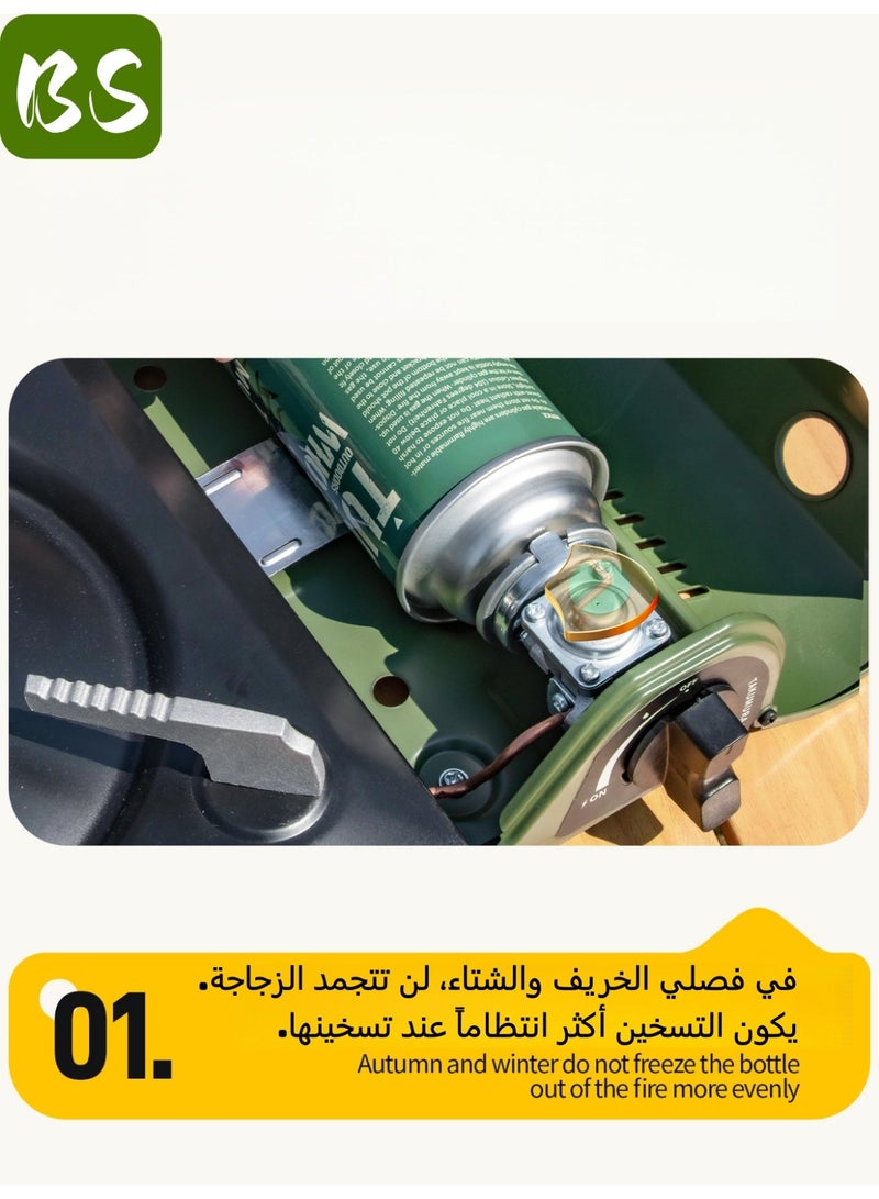 BS Ultra-thin portable gas stove (3500W) | Outdoor camping stove | Lightweight design | Easy to carry | Magnetic valve for quick installation | Energy-efficient combustion | Durable | Stable and non-slip alloy stand - Image 5