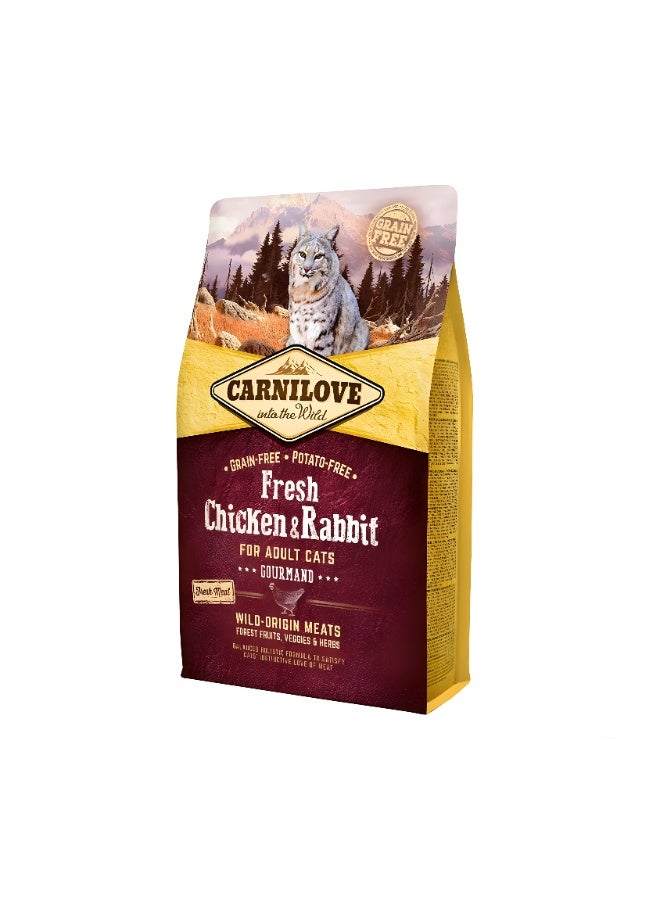 CARNILOVE Fresh Chicken & Rabbit Gourmand for Adult cats 6 KG