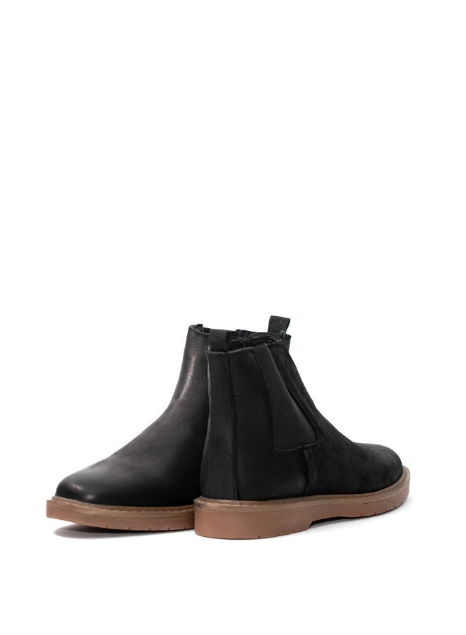 Levent Men Genuine Leather Half Boot - Black - Image 3