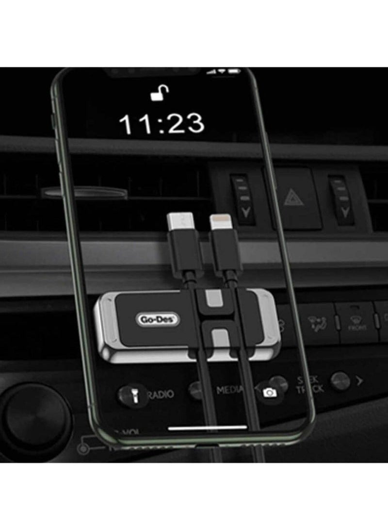 GO-DES GD-HD712 Magnetic Car Holder – Strong Magnetic Hold, Universal Compatibility, Secure Dashboard & Air Vent Mount for Smartphones & Devices, Black - Image 2