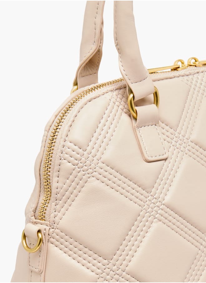 Flora Bella By Shoexpress - Women Quilted Tote Bag with Detachable Strap and Zip Closure - Image 1