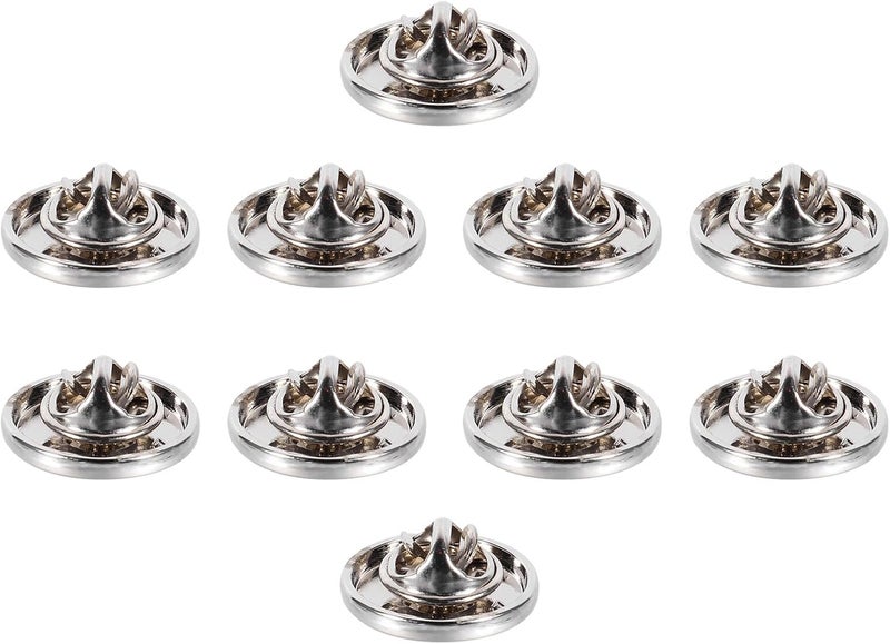 10 Pcs Detachable Metal Coat Buttons 18mm Silver Practical Windbreaker Fasteners for Sweaters and Jackets, Portable Sewing Decoration Buttons for Clothing Repairs and DIY - Image 1