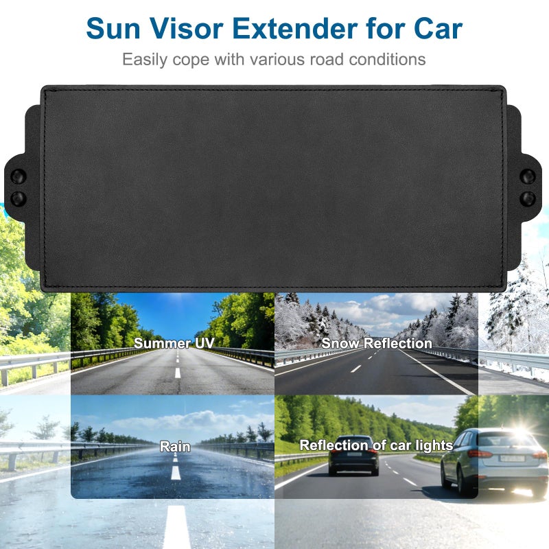 Autiora Sun Visor Extender for Car, Visor Extender Sun Blocker, Sun Visor Extension with Anti-Glare Lens Blocks UV & Sunlight, Adjustable Car Sun Visor for Safe Driving (1 Pack) - Image 3