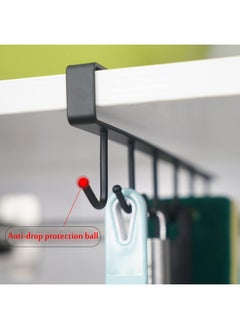 SHOWAY 2pcs Mug Hooks Cups Storage Hooks, Kitchen Utensil Ties Belts and Scarf Hanging Hook Rack Holder Under Cabinet Closet Without Drilling, Black, LC-MGH-BK  - Image 2