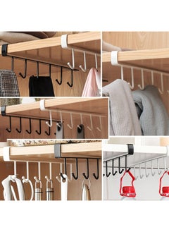 SHOWAY 2pcs Mug Hooks Cups Storage Hooks, Kitchen Utensil Ties Belts and Scarf Hanging Hook Rack Holder Under Cabinet Closet Without Drilling, Black, LC-MGH-BK  - Image 3