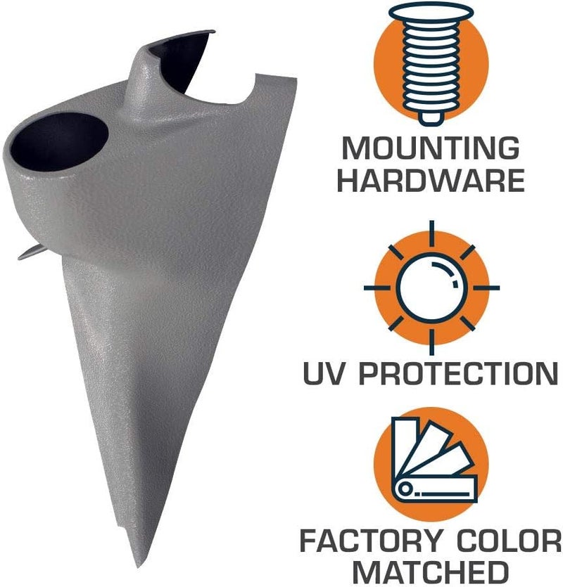 GLOWSHIFT Gray Single Pillar Gauge Pod Compatible with Ford Super Duty F-250 F-350 Power Stroke 2003-2007 - Grab Handle Cutout - Factory Color Matched - Mounts (1) 2-1/16" (52mm) Gauge - Image 4