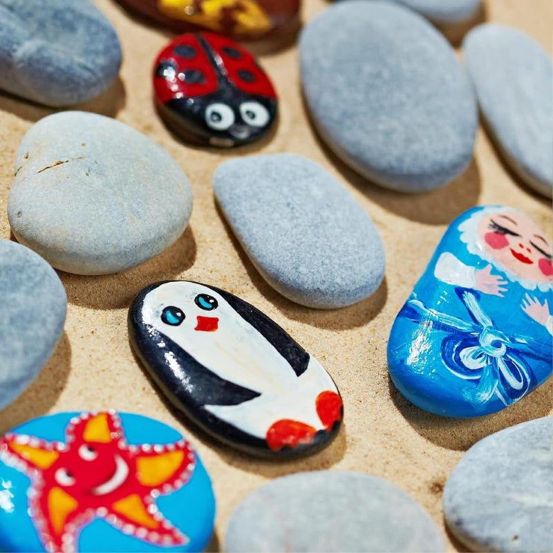 PGN Bearings PGN 40 Large River Rocks for Painting - Stimulate Your Childrenâ€™s Creativity with Our Painting Rocks for Kids - Flat and Smooth - Fun & Engaging Rock Painting with The Family - 2-4 Inches - Image 1