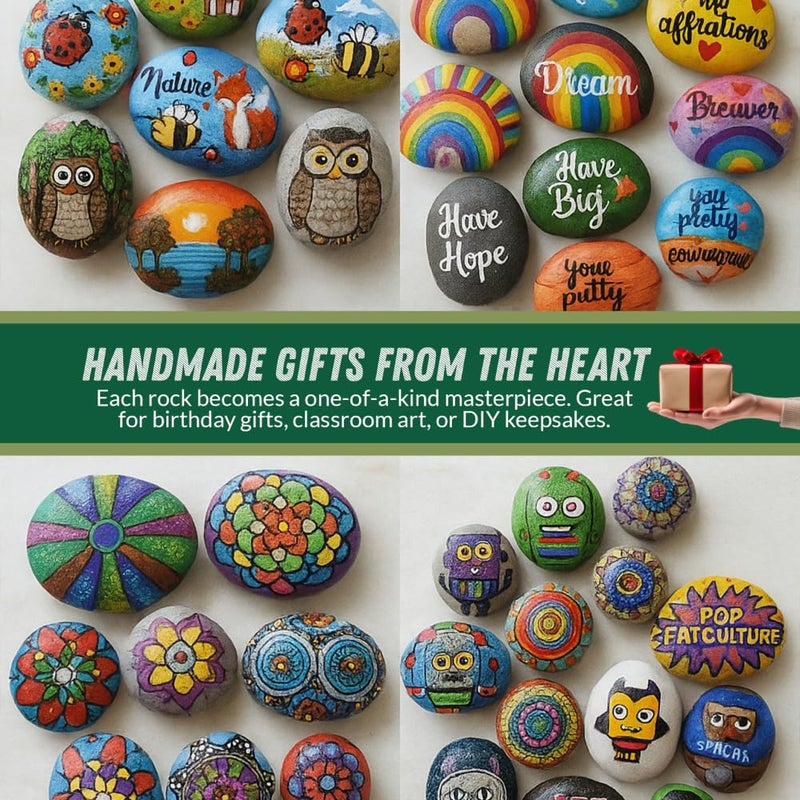PGN Bearings PGN 40 Large River Rocks for Painting - Stimulate Your Childrenâ€™s Creativity with Our Painting Rocks for Kids - Flat and Smooth - Fun & Engaging Rock Painting with The Family - 2-4 Inches - Image 4