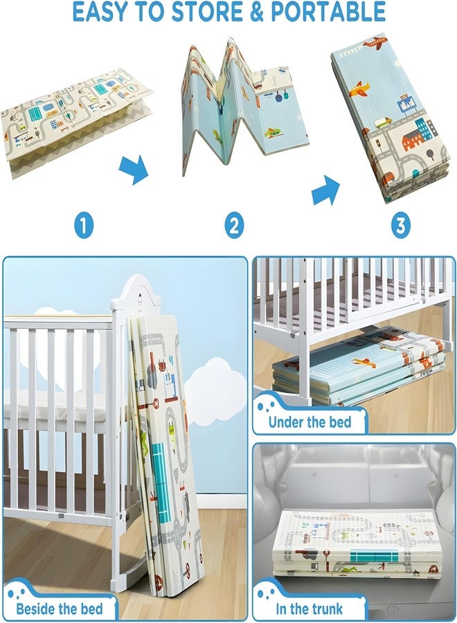STOFFIER GARTEN Double Sided Water Proof Baby Play Mat, Reversible Play mats for Kids, Baby Carpet, Playmat for Crawling Baby, Extra Large Fordable Foam Baby Play Mat - Size, 6'5" x 6' Ft - Image 3