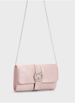 Ella Limited Edition Embellished Trim Satin Clutch Bag  - Image 3