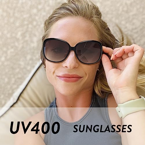 JM Classic Bifocal Reading Sunglasses for Women Vintage Reader Glasses Outdoor UV Protection Black +2.5 - Image 3