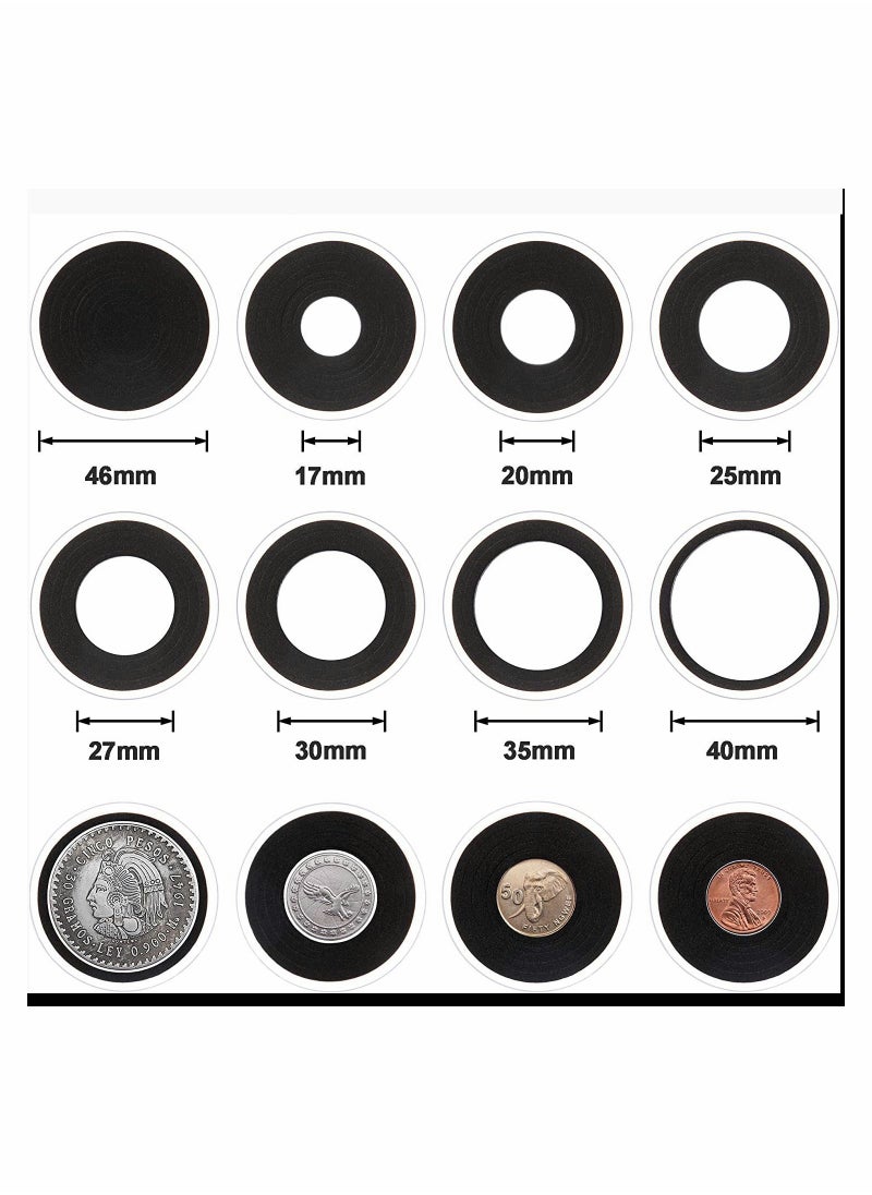 null - 40 كبسولات عملات مع حشوات فوم وصندوق تنظيم - 8 أحجام (17-46mm) لجمع العملات - حل تخزين شفاف - Image 1