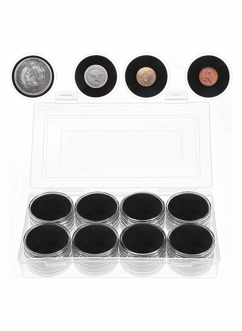 null - 40 كبسولات عملات مع حشوات فوم وصندوق تنظيم - 8 أحجام (17-46mm) لجمع العملات - حل تخزين شفاف - Image 1