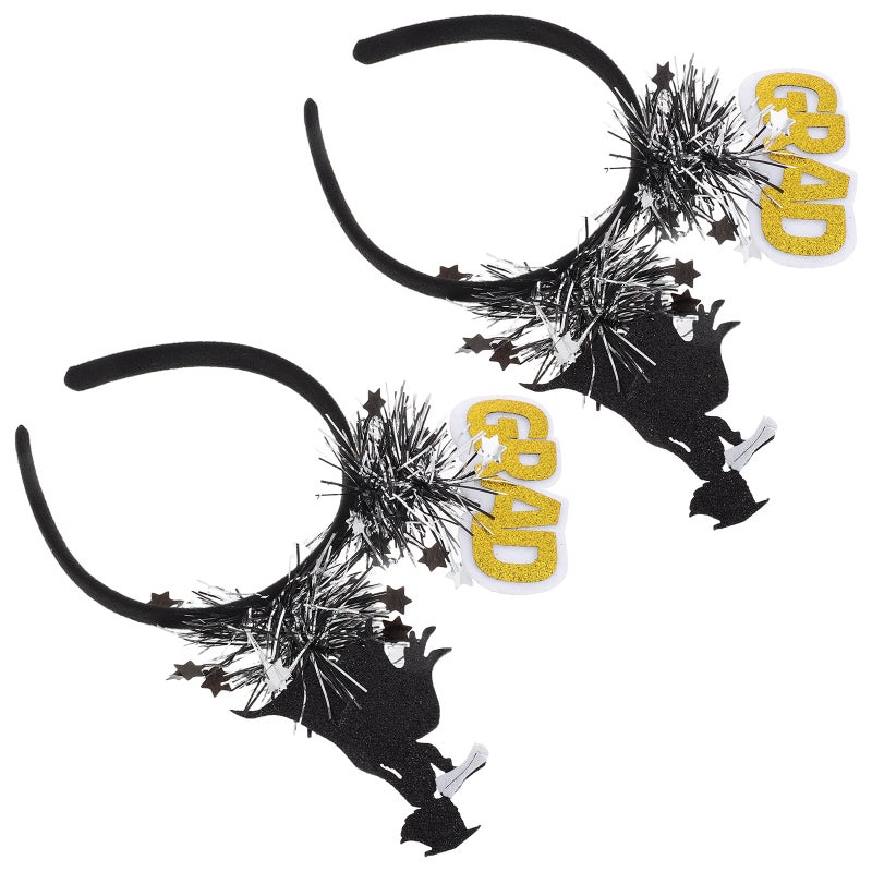 2pcs Graduation Hair Band With Bachelor Cap Design Graduation Cap Headband Ceremony Headwear For Women Party Accessories - Image 3