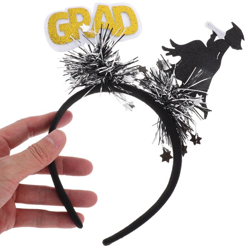 2pcs Graduation Hair Band With Bachelor Cap Design Graduation Cap Headband Ceremony Headwear For Women Party Accessories - Image 2