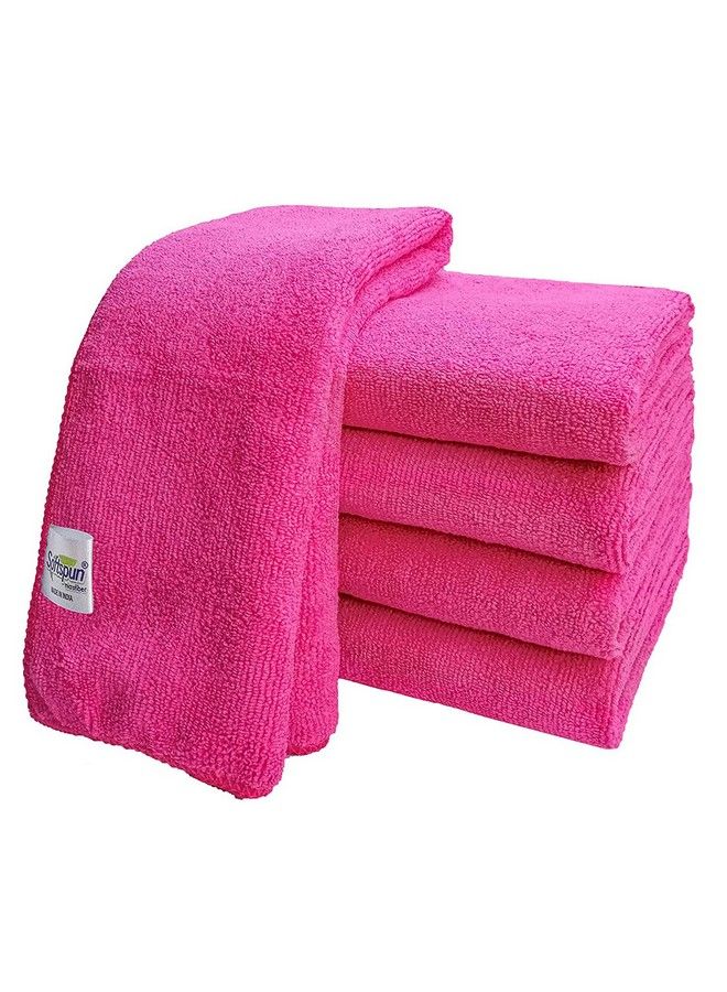 SOFTSPUN Microfiber Baby Hand & Face Wipes 30X30 Cms 5 Piece Towel Set 340 Gsm (Pink) Super Soft & Silky For Hand Face And Body Hypoallergenic Sensitive Skin Wipes & Washcloths. - Image 2