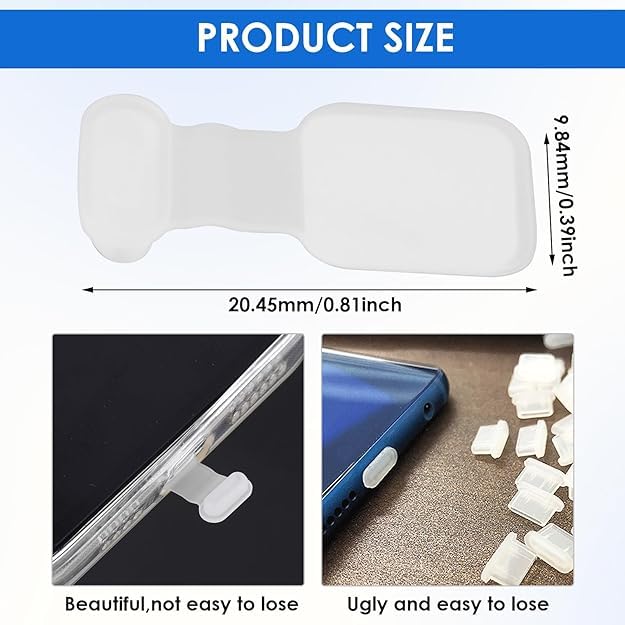MAK Type C Charging Port Adhesive Dust Protection Caps Dust Plugs Transparent (6Pc) with Dustproof Net Stickers for Speaker Mesh Combo (10S+10L), Free Forceps, Compatible with Mobile, Tablet (Combo) - Image 4