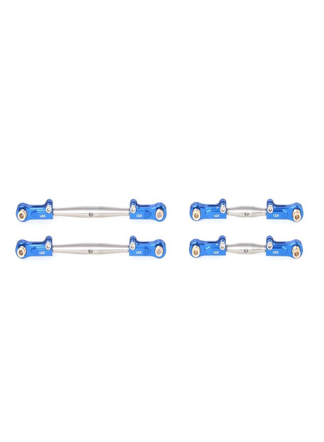 LCX Racing 1/10 RC Crawler Car Stainless Steel Suspension Front Steering Link Set Rear Link Set 4pcs for RC Truck Arrma Fury, Upgrades Parts Accessories (Blue) - Image 2
