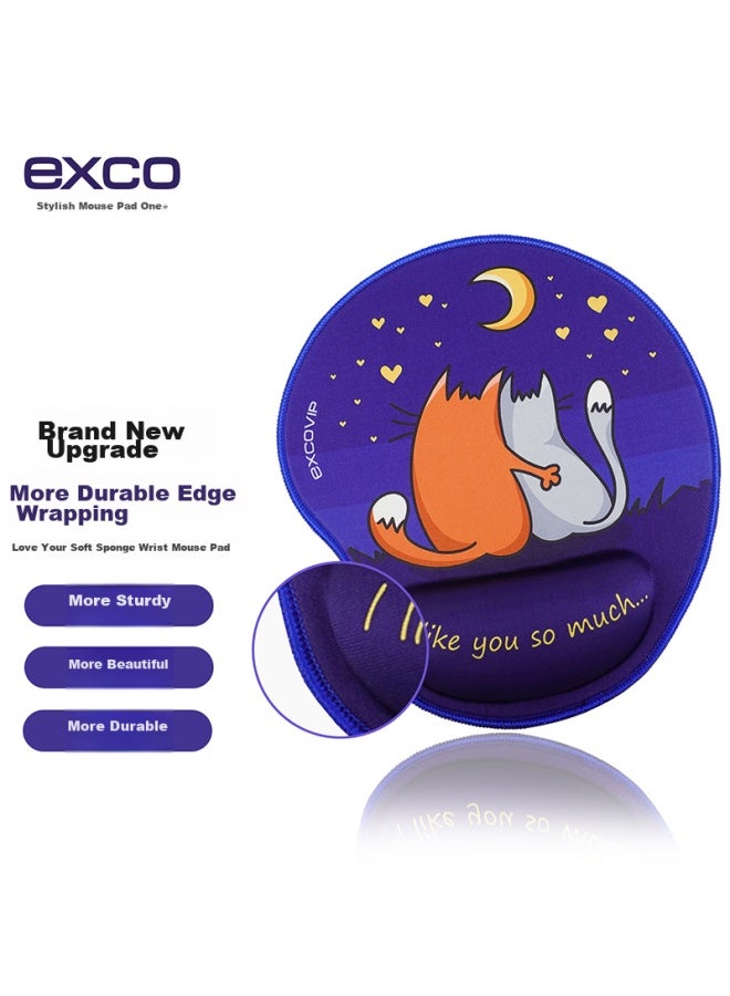 Exco Mouse Pad Wrist Rest, Memory Foam Large Size With Locking Edge, Cartoon Anime Design, For Laptop, Office, Gaming, Wrist Pad Pillow 9100 - Image 1
