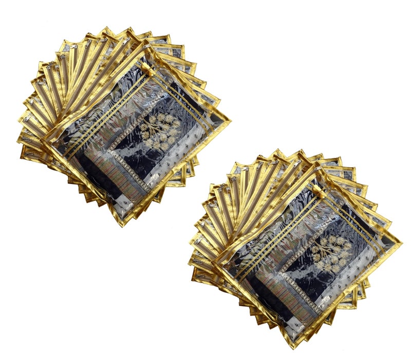 DIKHAWA 24 Piece Premium Golden Transparent Single Saree Cover - Image 1