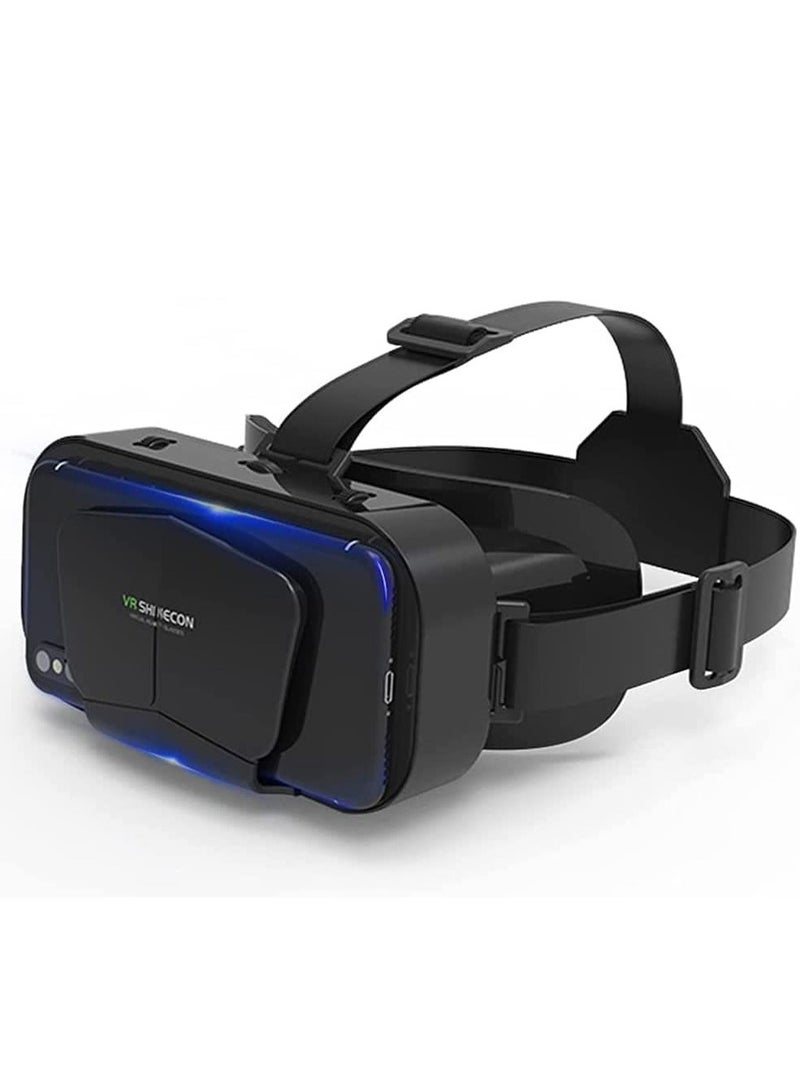 Virtual Reality VR Glasses 3D Glasses with Remote Control and Bluetooth Remote Control, Virtual Reality Glasses Helmets for TV, Movies, Video Games Compatible with iOS and Android, Support 3.5-7.2 inches