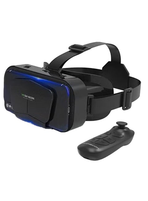 Virtual Reality VR Glasses 3D Glasses with Remote Control and Bluetooth Remote Control, Virtual Reality Glasses Helmets for TV, Movies, Video Games Compatible with iOS and Android, Support 3.5-7.2 inches