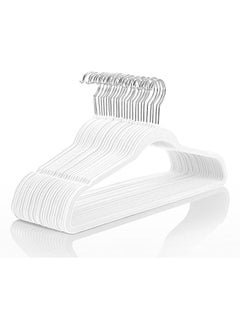 Arabest Premium Velvet Hanger (Pack of 50) Heavy Duty - Non-slip - Velvet Suit Hanger White - Chrome Hook, Space Saving Hanger  - Image 1
